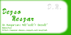 dezso meszar business card